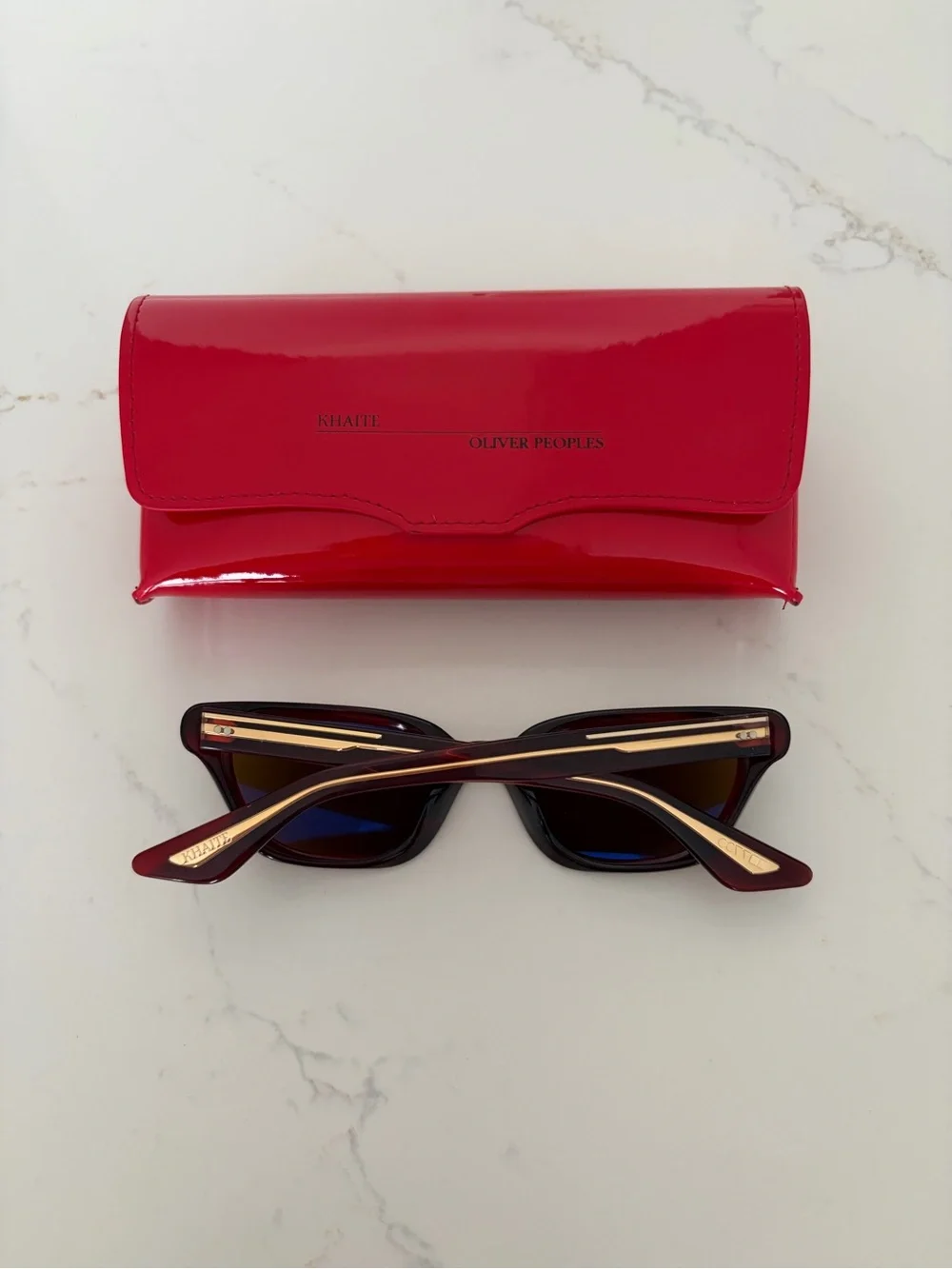 KHAITE X OLIVER PEOPLES red sunglasses